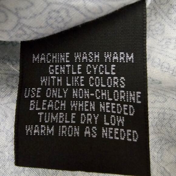 Men's J. Ferrar Floral Paisley Print Long Sleeve Button Down Dress Shirt Size M - Picture 9 of 9